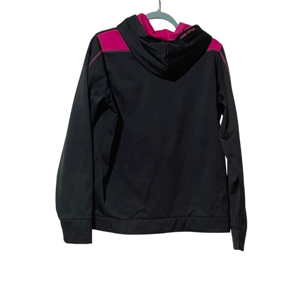 Under Armour Womens Black & Pink Hoodie Sweatshirt With Kangaroo Pocket Size M - Picture 3 of 9